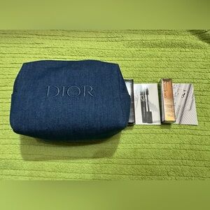 Dior Beauty Jean Cosmetic Bag,Diorshow Black Travel Mascara &Travel Maximizer 3D